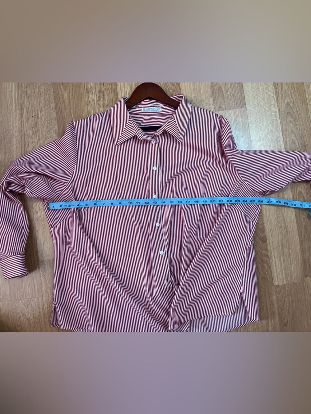 Foxcroft Red & White Striped Button-Up Shirt - Picture 4 of 4